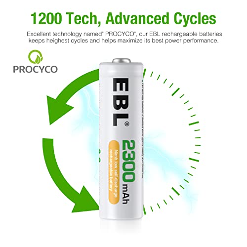 Ebl Rechargeable Aa Batteries, 2300Mah Nimh Precharged Home Basic Double Aa Battery, Pack Of 12 #TOP3
