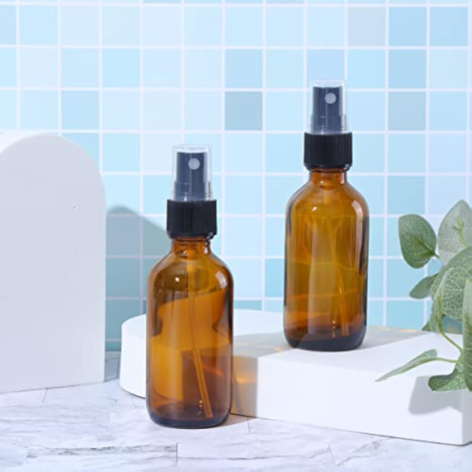 2oz Amber Glass Spray Bottles for Travel