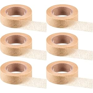 6 Rotoli di Nastri Microporosi in Pelle Flessibile Nastro Nasale Traspirante Nastro Adesivo in Garza per Ferite Sport Gonfiore, 0,5 Pollici x 10 Iarde (Beige)