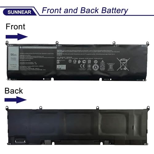 Image of 8FCTC 69KF2 56Wh Laptop Battery Replacement for Dell XPS 15 9500 Precision 5550 5560 Dell G15 5510