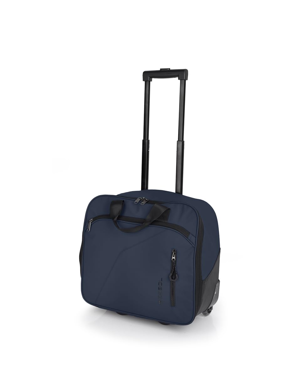 Gabol - Maletín con Ruedas y Funda para Portátil 15,6” Canada 40x36x19 cm - Equipaje de Cabina Ligero 1,85 kg con Capacidad 22L - Diseño Español en Poliéster Resinado - Azul Marino