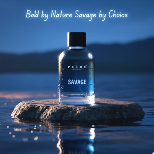 Image of Petro Luxury Savage Long Lasting Perfume for Men 100ml | Extrait De Parfum Fresh Spicy Aromatic Fragrance with Calabrian Bergamot, Pepper, Lavender & Ambroxan | Luxury Gift for Him