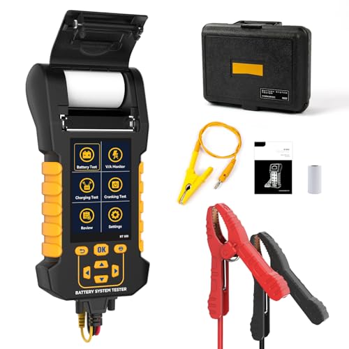 BT880 Car Battery Tester,12V/24V Battery Load Tester with Built-in Thermal Printer, 20-2000 CCA Testing,Cranking/Charging Test,Voltage/Current Monitor,Data Logging &amp; Safety Protections