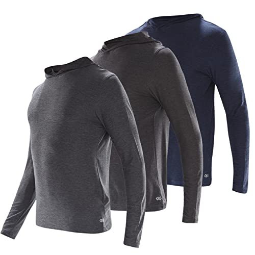Lightweight Pullover Hoodies for Men - 3 Pack Quick Dry Fit Gym Hoodies for Men Small