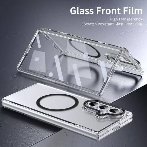 Image of amazon basics Clear Magnetic Case Cover for Samsung Galaxy Z Fold 8 Ultra 5G [Compatible with MagSafe ] Slim Shockproof Magnetic Transparent Phone Cover Case - Black
