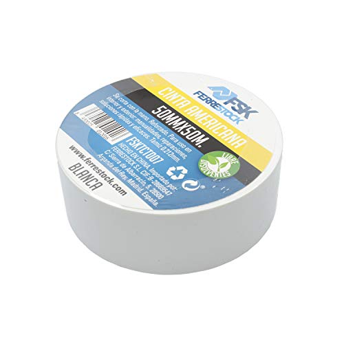 Ferrestock FSKTCT007 Easy to Cut American Tape Roll, 3 Layers for Higher Strength No Residue, 50 mm x 50 m in White - Image 3