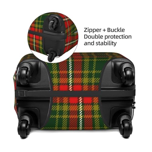 Tartan Christmas Luggage Cover, Protective Washable Suitcase Cover - Travel Fashion Elastic Suitcase Protector Large4