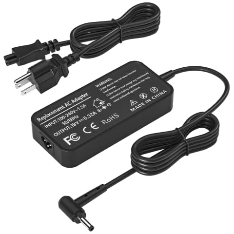 120W Laptop Charger for Asus PA-1121-28 A15-120P1A,Fit for ROG GL551J GL552VW GL553V GL752VW GL753VE N550JK N550JX ZX53VW G56JK N56JR N56JN VivoBook Q550 X550 X750J Power Supply Cord Cover