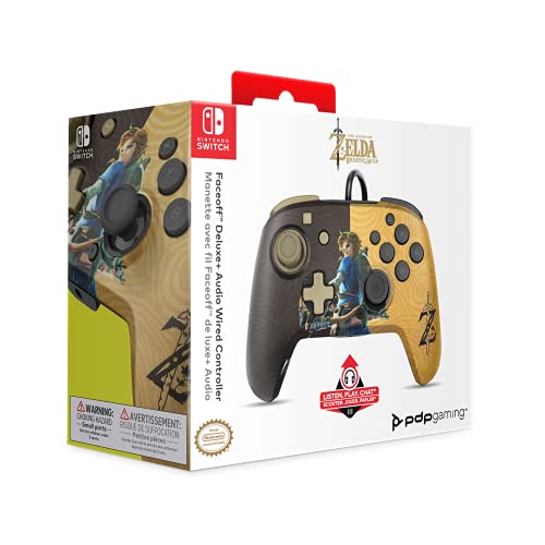 Pdp Faceoff Deluxe+ Audio Manette Filaire Zelda pour Nintendo Switch