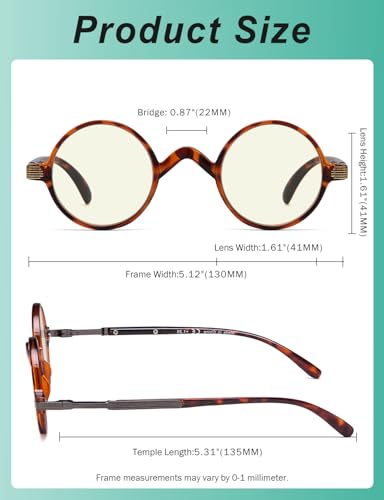 Image of Eyekepper Reading Glasses for Women Men, Blue Light Readers Round | Womens Circle Computer Cheaters, Mens Ladies UV /Bluelight Blocking Reader Eyeglasses,All-Day Comfort Spring Hinges for Screen