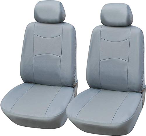 Protech 115902 Grey-Leather Like 2 Front Car Seat Covers For Sequoia Avalon Camry Corolla 2020 2019 2018-2007 #TOP1
