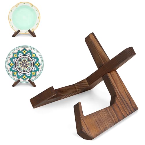 PUERSI Wooden Bowl Display Stand 4.5 Inch Bowl Holder Display Holders