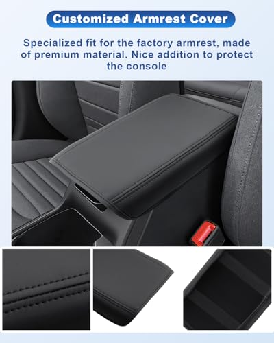 Image of CDEFG for 2025 2026 Kia K4 Center Console Cover, for 2025 2026 Kia K4 Accessories Armrest Cover, 2025 2026 Kia K4 Middle Console Pad Arm Rest Cushion Leather Cover