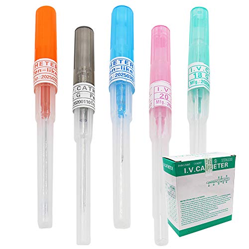 Jconly Catheter Needles - 50PCS Mix 14 16 18 20 22 Gauge Piercing Needles IV Catheter Needles Hollow Needles for Ear Nose Belly Navel Nipple Piercing Sterilized Disposable Piercing Needles(Each 10Pcs)
