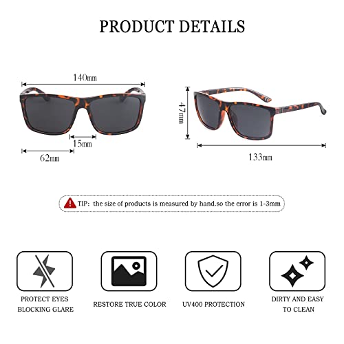 Image of Men's Sports Polarized Sunglasses Square Frame Glasses NP1007