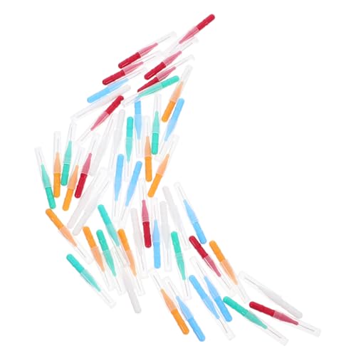 Unomor 50pcs Interdental Brushes for Portable Stainless Steel Brush Head Easy-to-use for Care