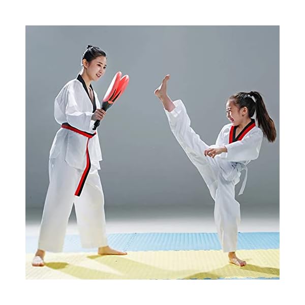 llawooy Taekwondo Kick Pads, Target Durable TKD Kicking Targets Training Paddles, Double Strike Pads for Kickboxing and Karate Training Striking Pads (Red, 2 PCS)