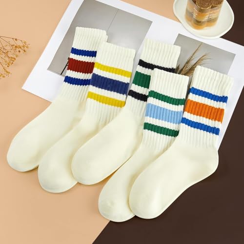 American Trends Tube Socks for Women Striped Slouchy Scrunch Retro Socks Vintage Cute Crew Sock3