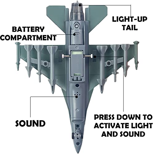 F-16 Fighter Jet Falcon Diecast Military Toy Vehicle - 1:400 Scale Air Force Pullback Metal Alloy Aircraft Model With Flashing Lights And Sound #TOP3
