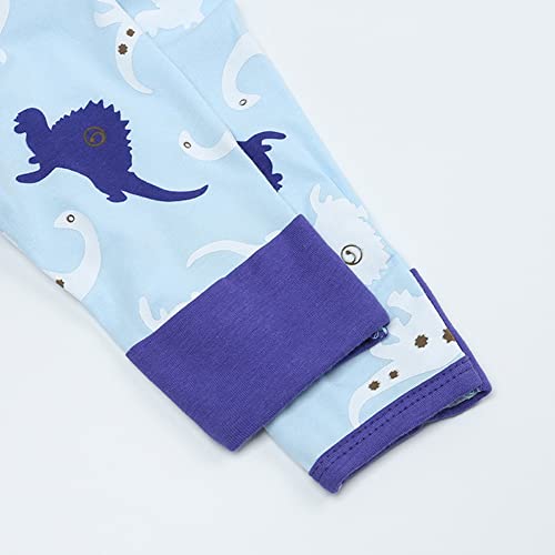 Feidoog Toddler Baby Boys Girls 2-Pack Zipper Jumpsuit Romper Cotton Long Sleeve 2 Way Zipper One Piece Outfits,Dinosaur,18-24M #TOP5