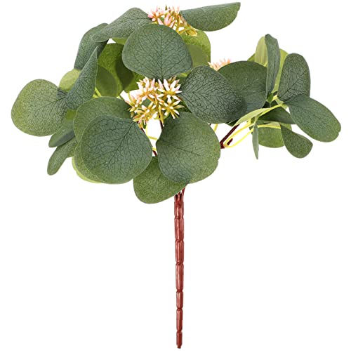 Garneck Ramas Artificiales de Eucalipto Tallos de Eucalipto Falsos Tallos Verdes Realistas Flores Rellenos de Ramo para El Hogar Boda Centro de Mesa Decoraciones Cover