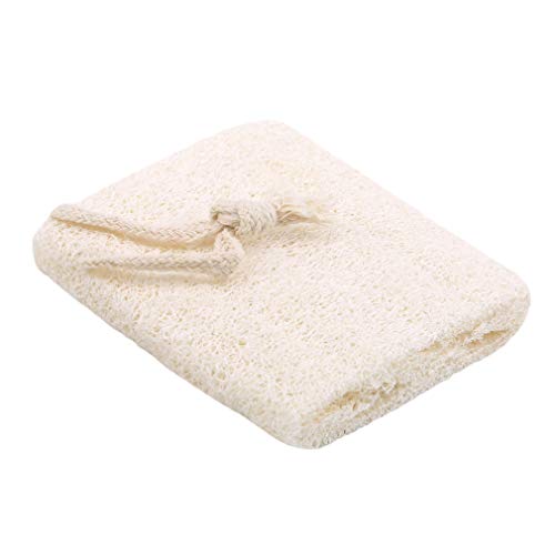 火の色 ボディースポンジ 天然ヘチマ ひも付 バス シャワースポン 角質除去 スキンケア 食器洗い 台所用スポンジ,白い