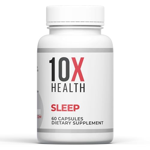 10X Health Sleep Supplement - Magnesium Supplement with L Theanine & Melatonin 3mg for Longer Sleep Support & Relaxation - 3-in1 Sleep Supplements for Adults - 60 Capsules