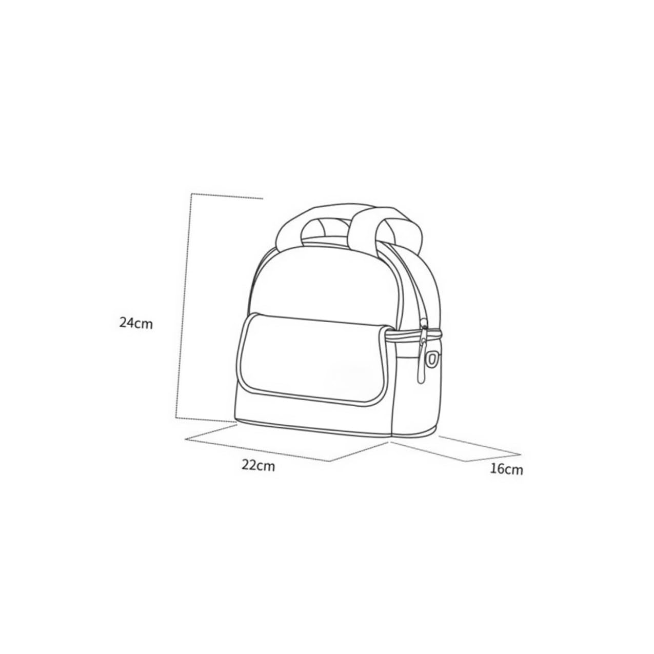 Vaguelly Bolsa para Leche Materna de Doble Capa Diseño Portátil y Cierre de Cremallera de Dos Vías, Material de Poliéster y Algodón Bolsillos Laterales y Trasero