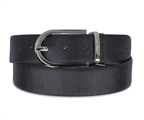 Image of LOUIS STITCH Men's Reversible Italian Leather belt for men 1.25 inch (35mm) Waist Strap Black Brown Belt (BEPLNJ)