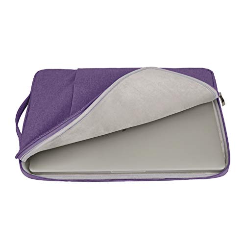 Rainyear 15.6 Inch Laptop Sleeve Case Compatible With 15.6" Notebook Computer Chromebook,Briefcase With Handle Strap Front Pocket Padded Cover Polyester Waterproof Protective Bag,Purple #TOP1