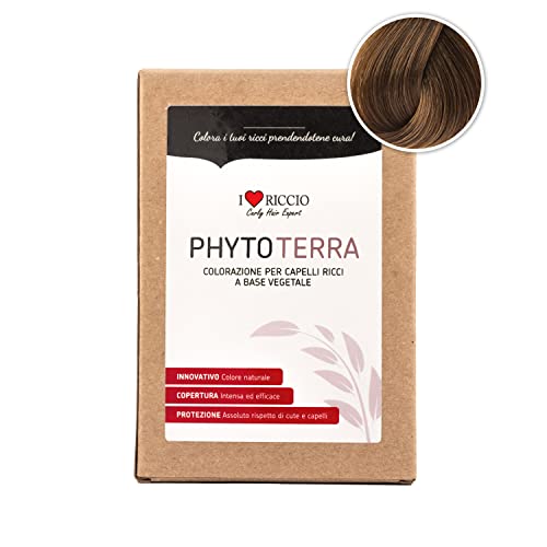 I Love Riccio PhytoTerra Colorazione per Capelli Ricci a Base Vegetale, Colore Capelli Naturale, Tonalizzante Capelli Ricci, Ravviva e Rafforza i Riflessi, Nuance Nocciola, 80 g