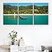 Floating Jetty pier Bay Thailand 3 Piece Canvas Wall Art for Living Room Bedroom Office Framed Prints Pictures Painting Wall Decor Artwork for Walls Set of 3