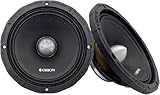 ORION XTR Series XTR802NEO Slim Neodymium High Efficiency 8” Mid-Range Bullet Loudspeakers, 1400W Max Power, 350W RMS, 2 Ohm, 1.5” Voice Coil - Pro Car Audio Stereo, Premium Midrange Speakers (Pair)