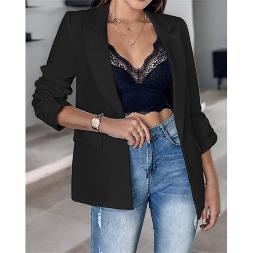 Blazer Jackets for Women Open Front Long Sleeve Blazers Casual Lapel Blazers Slim Work Office Blazers with Pockets2
