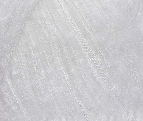 Image of M.G ENTERPRISE Os wal Tarang Knitting Wool Yarn, Soft Fancy Feather Wool Ball White 500 gm Best Used with Knitting Needles, Soft Fancy Wool Crochet NeedlesWool Yarn for Knitting. Y