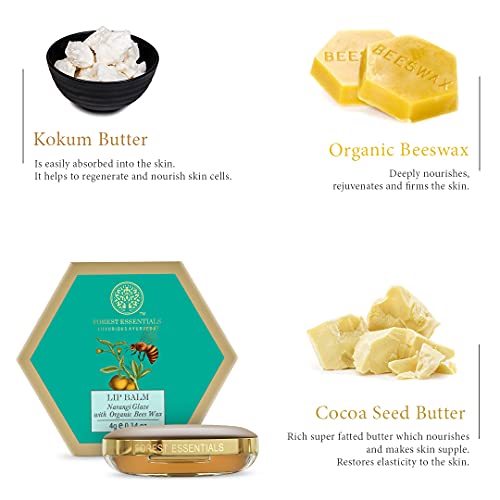 Forest Essentials Luscious Lip Balm Narangi Glaze 4g - Image 5