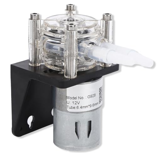 G928 Large Flows Peristaltic Pump with Transparent PC Head, 500ML / min Peristaltic Pump Liquid Pump Dosing Pump for DC Brushed Geared Motor (12V)