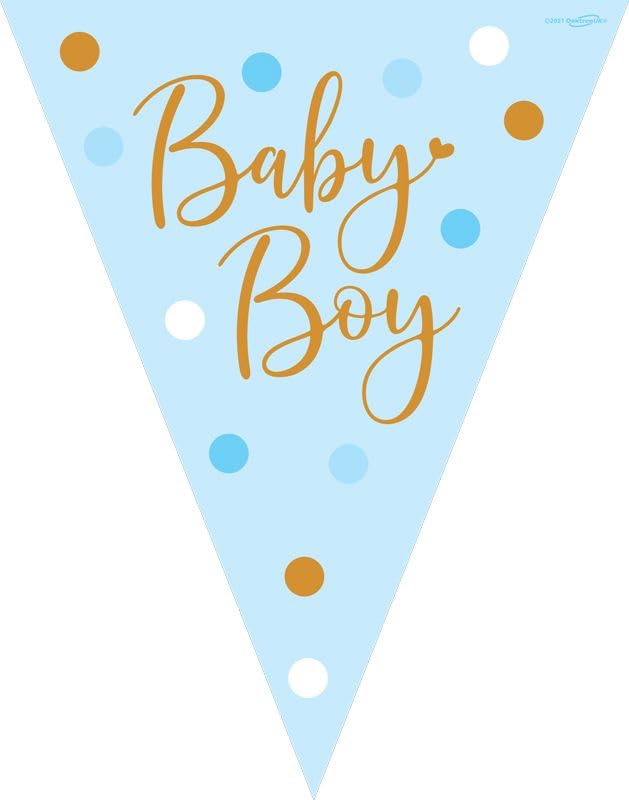 Baby Boy Blue Pastel Gold Script New Baby Baby Shower Mummy To Be Party Flag Baby Shower Bunting, Various