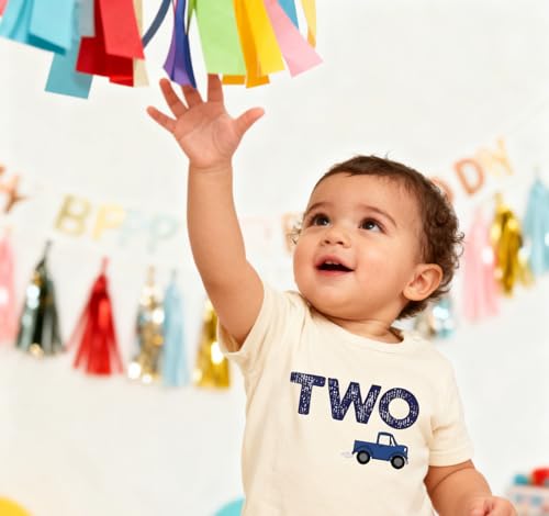 Image of Toddler Boys Girls 2nd Birthday Shirt Outfit for Kids Two Years Old Birthday Gift for Party Short Sleeve Tshirt