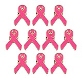 Paquete De 10 Cintas Broche Alfileres Conciencia Cáncer De Mama Almacenamiento De Insignia De Lappel Joyería Ligero Caridad Eventos Accesorios Conciencia Cáncer De Mama