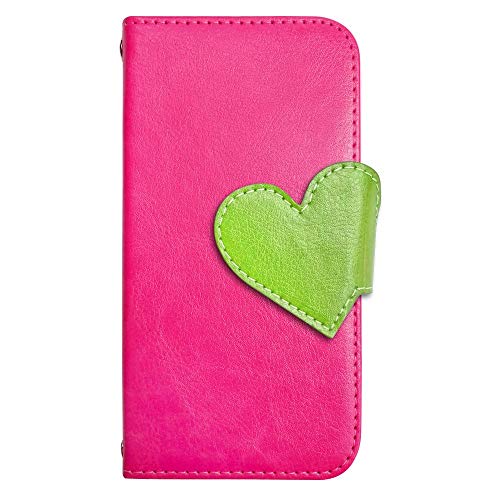 sslink iPhone17 Pro Max アイフォン17プロマックス 対応 ケース 手帳型 スマホケース ハート(グリーン) ベルト きせかえ belty おしゃれ (カバー色ローズ) ダイアリータイプ 横開き カード収納 フリップ カバー スマート