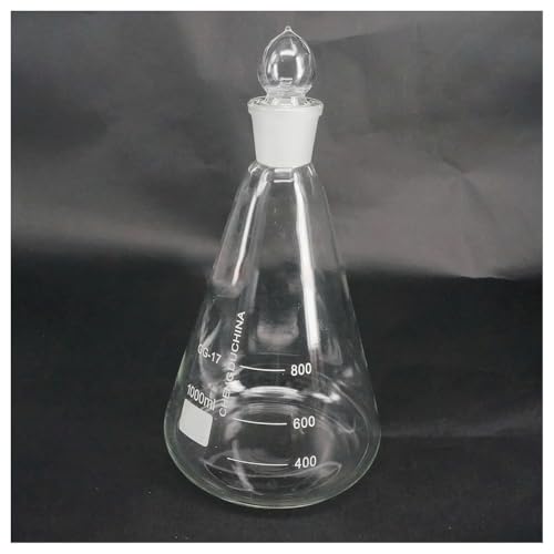 Fiole Erlenmeyer en verre borosilicaté de 1000ml avec bouchon pour laboratoire