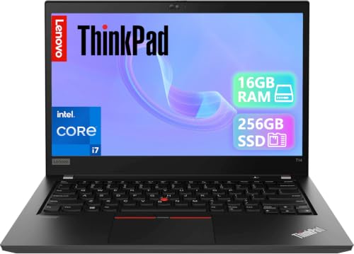 Lenovo Thinkpad T14 Gen 1 Business Laptop 14-inch FHD (1920 x 1080), Intel Core i7-10510U, 16 GB RAM, 256 GB SSD, US QWERTY toetsenbord, Windows 11 Pro (gereviseerd)