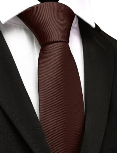 Image of GUSLESON Classic New 3.15 inch(8cm) Men's Solid Color Necktie Wedding Business Tie + Gift Box