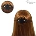 Parcelona French Classic Oval Brown Tortoise Shell Bun Cover Holder Hair Slider Pin Thru Hair Barrette Clip with Stick