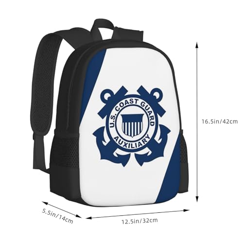 Flag of The US Coast Guard Auxiliary Backpack Lightweight Large Capacity Laptop Backpack Travel Backpacks for Unisex3