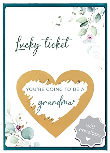 Image of Joli Coon Pregnancy announcement scratch card - You are going to be a grandma - Baby announcement with envelope - Eucalyptus