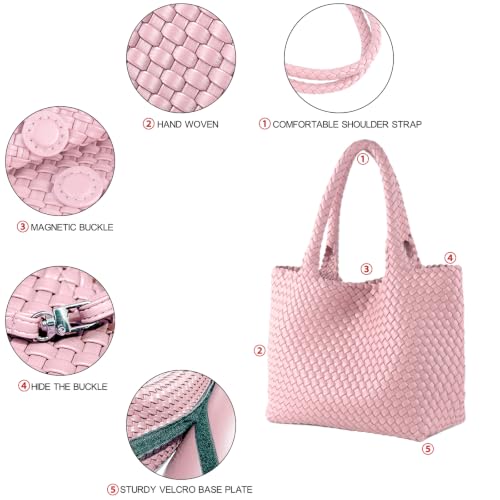 Image of JINMANXUE Fashion Woven Bag Shopper Bag Travel Handbags and Purses Women Tote Bag Large Capacity Shoulder Bags