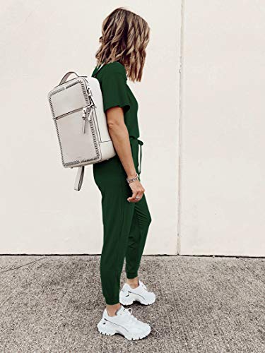 PRETTYGARDEN Women's Two Piece Sets 2025 Summer Spring Jogger Pants Travel Vacation Lounge Outfits Airplane Matching Clothes