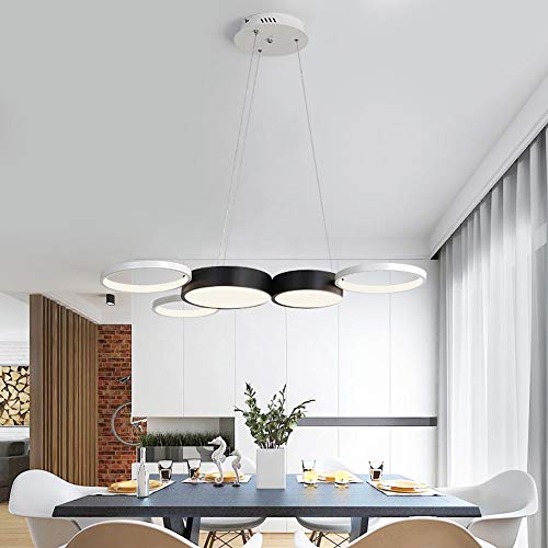 Plafonnier LED moderne salon et grand lustre escalier géométrique - 6